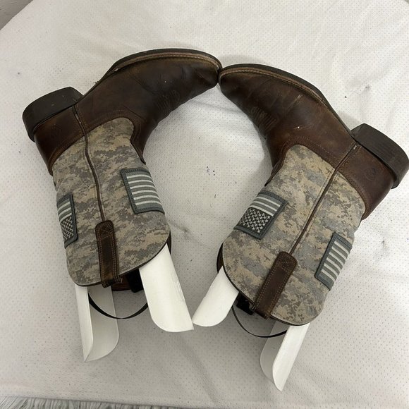 Ariat Sport Patriot Western Boot Distressed Camo Square Toe Brown Mens Sz 9.5 D - Picture 5 of 10